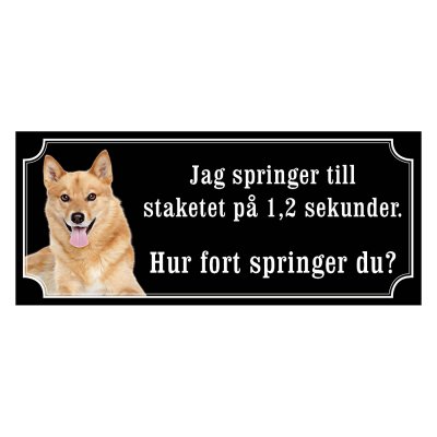 Finsk spets gammaldags stil emaljskylt hund