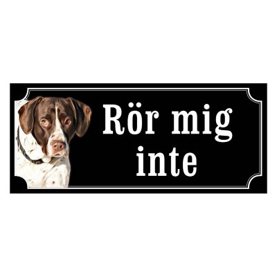 Gammel dansk hönsehund gammaldags stil emaljskylt hund