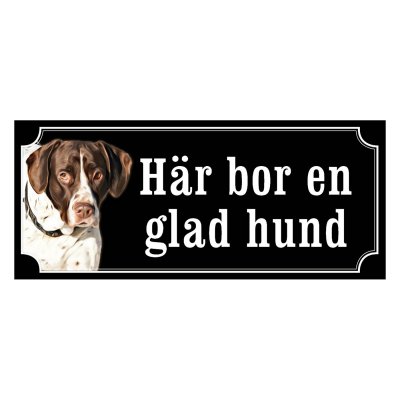Gammel dansk hönsehund gammaldags stil emaljskylt hund