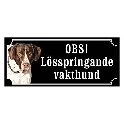 Gammel dansk hönsehund gammaldags stil emaljskylt hund
