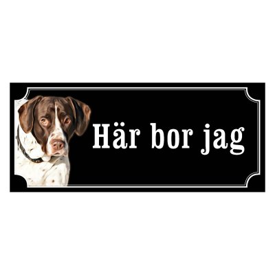 Gammel dansk hönsehund gammaldags stil emaljskylt hund