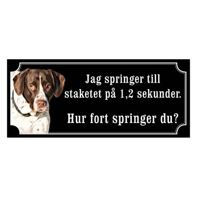 Gammel dansk hönsehund gammaldags stil emaljskylt hund
