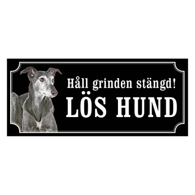 Greyhound blue gammaldags stil emaljskylt hund