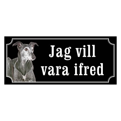 Greyhound blue gammaldags stil emaljskylt hund