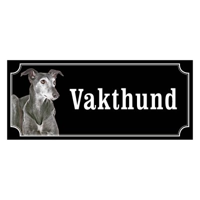 Greyhound blue gammaldags stil emaljskylt hund