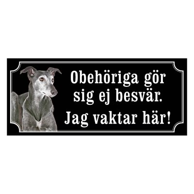 Greyhound blue gammaldags stil emaljskylt hund