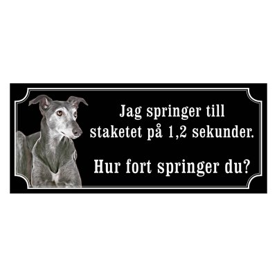 Greyhound blue gammaldags stil emaljskylt hund