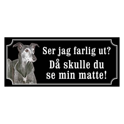 Greyhound blue gammaldags stil emaljskylt hund
