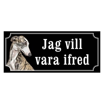 Greyhound brindle gammaldags stil emaljskylt hund