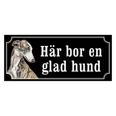 Greyhound brindle gammaldags stil emaljskylt hund