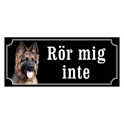 Schäfer långhårig gammaldags stil emaljskylt hund