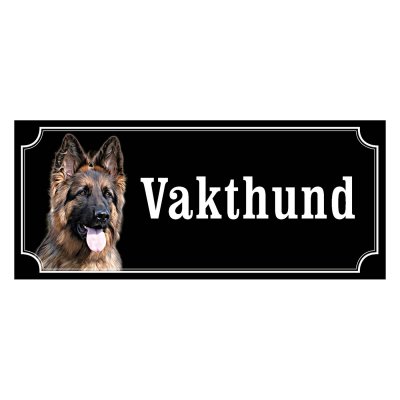 Schäfer långhårig gammaldags stil emaljskylt hund