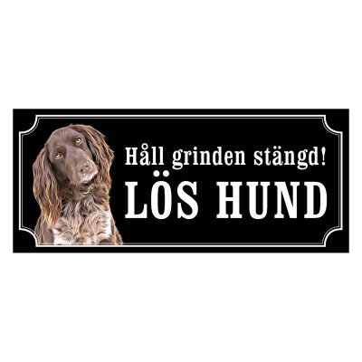 Kleiner münsterländer gammaldags stil emaljskylt hund