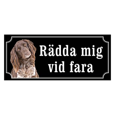 Kleiner münsterländer gammaldags stil emaljskylt hund