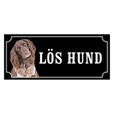 Kleiner münsterländer gammaldags stil emaljskylt hund