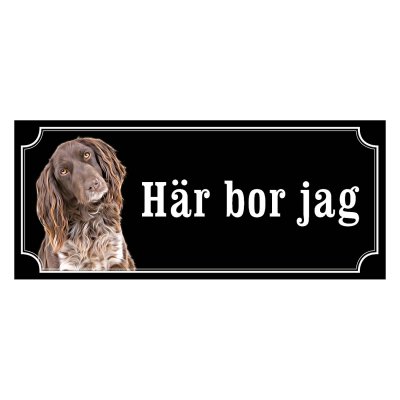 Kleiner münsterländer gammaldags stil emaljskylt hund