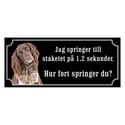 Kleiner münsterländer gammaldags stil emaljskylt hund