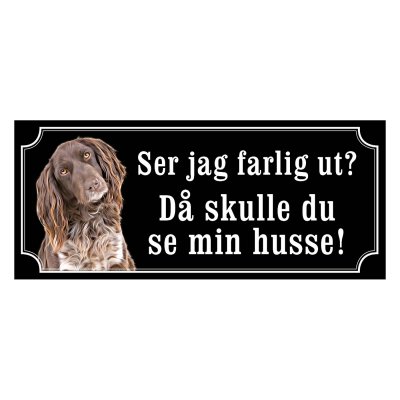 Kleiner münsterländer gammaldags stil emaljskylt hund