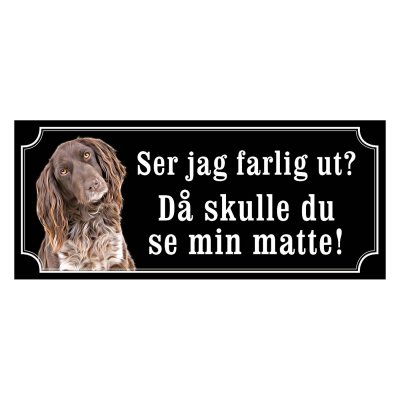 Kleiner münsterländer gammaldags stil emaljskylt hund