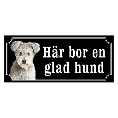 Pumi grå gammaldags stil emaljskylt hund