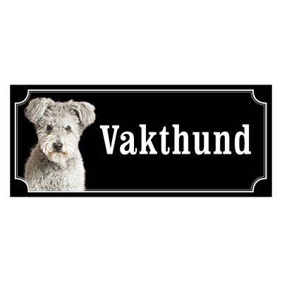 Pumi grå gammaldags stil emaljskylt hund
