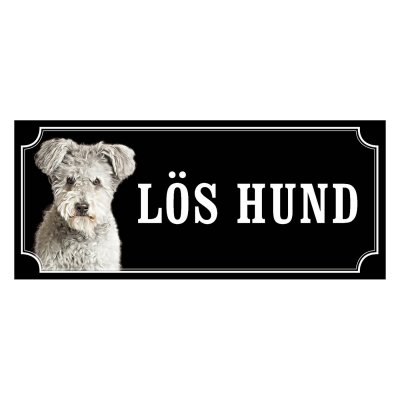 Pumi grå gammaldags stil emaljskylt hund