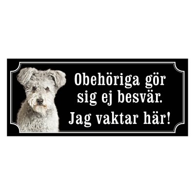 Pumi grå gammaldags stil emaljskylt hund