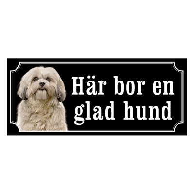 Shih tzu beige gammaldags stil emaljskylt hund