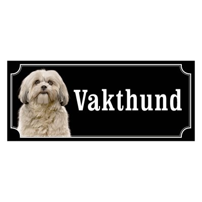 Shih tzu beige gammaldags stil emaljskylt hund