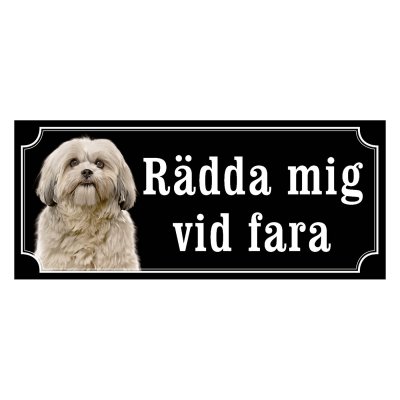 Shih tzu beige gammaldags stil emaljskylt hund