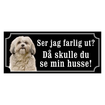 Shih tzu beige gammaldags stil emaljskylt hund