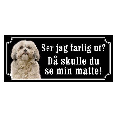 Shih tzu beige gammaldags stil emaljskylt hund