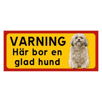 Röd/gul hundskylt, Shi-tzu hundskyltar, hundskyltar