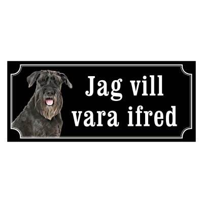 Schnauzer svart gammaldags stil emaljskylt hund