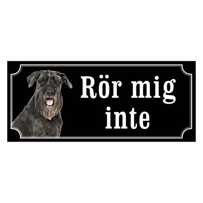 Schnauzer svart gammaldags stil emaljskylt hund