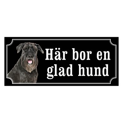 Schnauzer svart gammaldags stil emaljskylt hund
