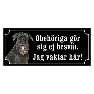 Schnauzer svart gammaldags stil emaljskylt hund