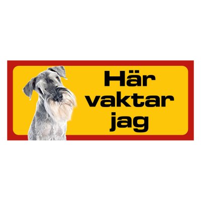 Röd/gul hundskylt, Schnauzer hundskyltar, hundskyltar