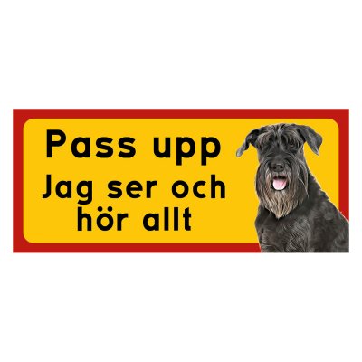 Röd/gul hundskylt, Schnauzer hundskyltar, hundskyltar