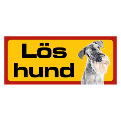 Röd/gul hundskylt, Schnauzer hundskyltar, hundskyltar