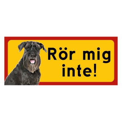 Röd/gul hundskylt, Schnauzer hundskyltar, hundskyltar