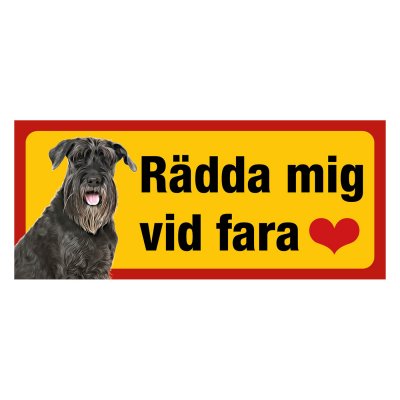 Röd/gul hundskylt, Schnauzer hundskyltar, hundskyltar
