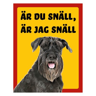 Röd/gul hundskylt, Schnauzer hundskyltar, hundskyltar
