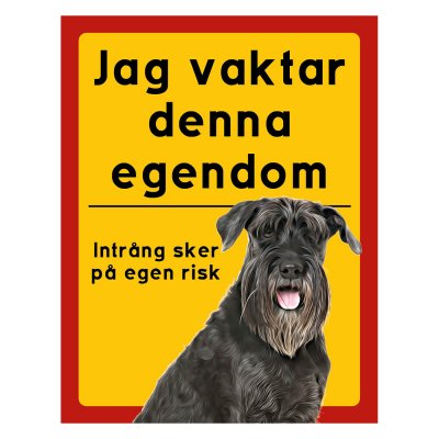 Röd/gul hundskylt, Schnauzer hundskyltar, hundskyltar