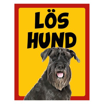Röd/gul hundskylt, Schnauzer hundskyltar, hundskyltar