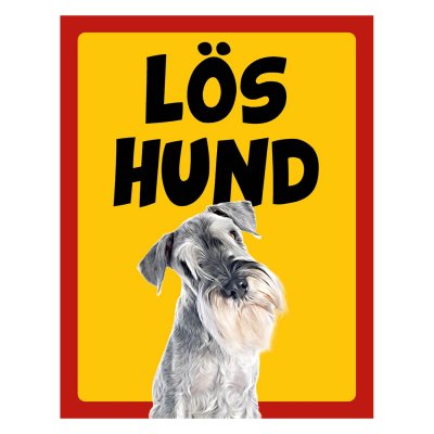 Röd/gul hundskylt, Schnauzer hundskyltar, hundskyltar
