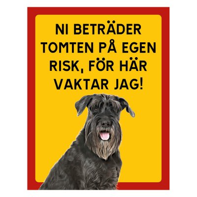 Röd/gul hundskylt, Schnauzer hundskyltar, hundskyltar