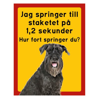 Röd/gul hundskylt, Schnauzer hundskyltar, hundskyltar