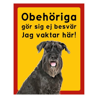 Röd/gul hundskylt, Schnauzer hundskyltar, hundskyltar