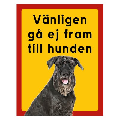 Röd/gul hundskylt, Schnauzer hundskyltar, hundskyltar